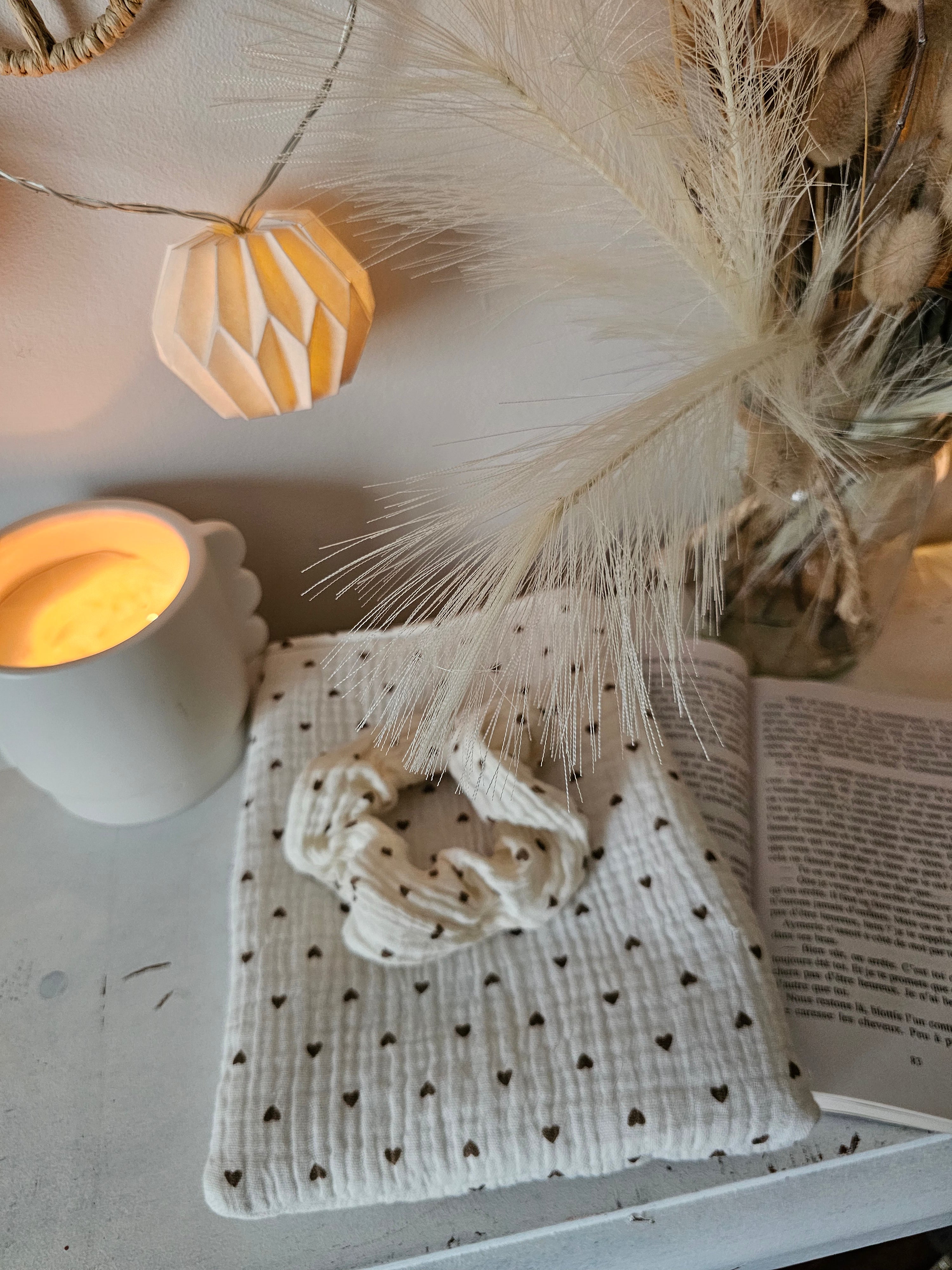 Coffret rêverie – Pochette à livres et chouchou assorti personnalisable | Idée cadeau fait main Mon Fil à Passion- artisanal