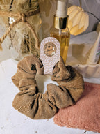 Chouchou Scrunchie fait main - Accessoire cheveux en tissu doux & anti-casse
