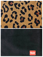 Tissuthèque crée par mon fil à passion sac banane velours noir et tissu coton Oeko-Tex léopard pour une création artisanale unique et française 