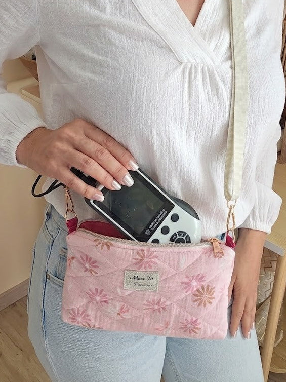 Pochette bandoulière pour appareil TENS / dispositif médical – sac discret fait main France – Mon Fil à Passion