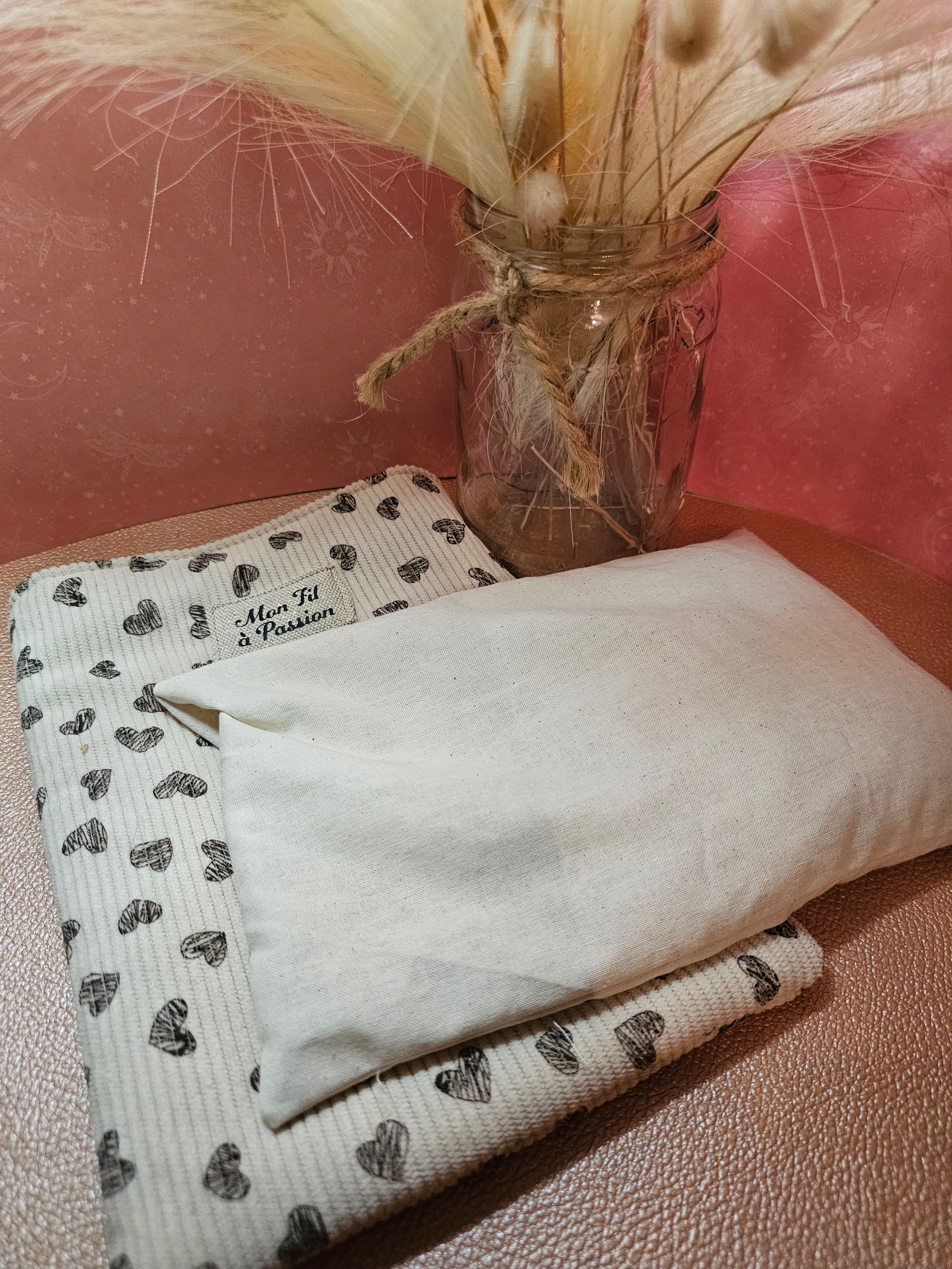 Coffret détente bouillotte + pochette à livre cadeau artisanal