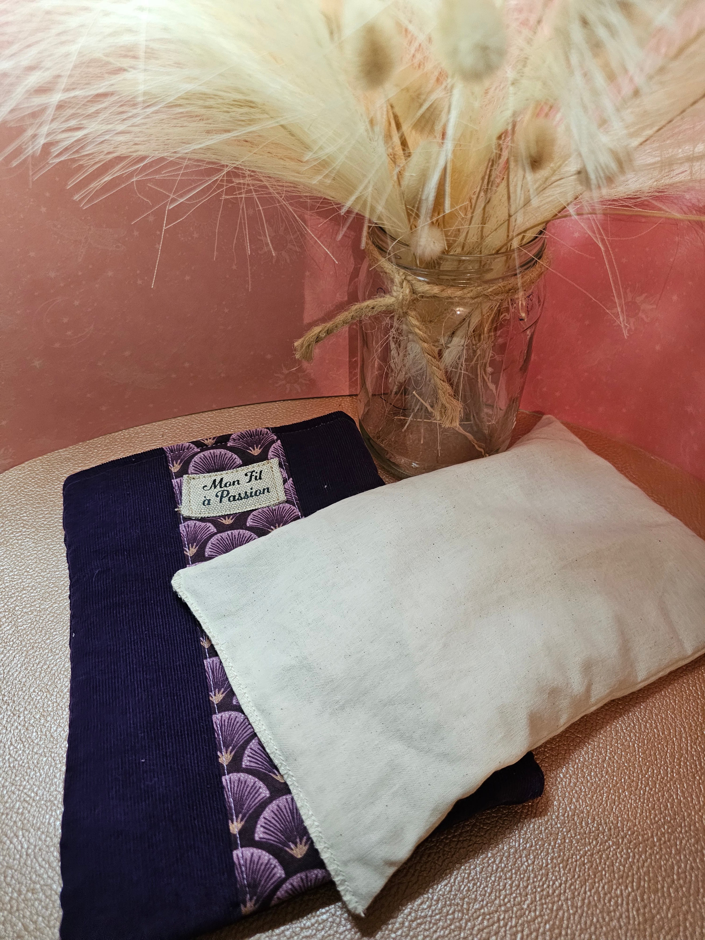 Coffret détente bouillotte + pochette à livre cadeau artisanal