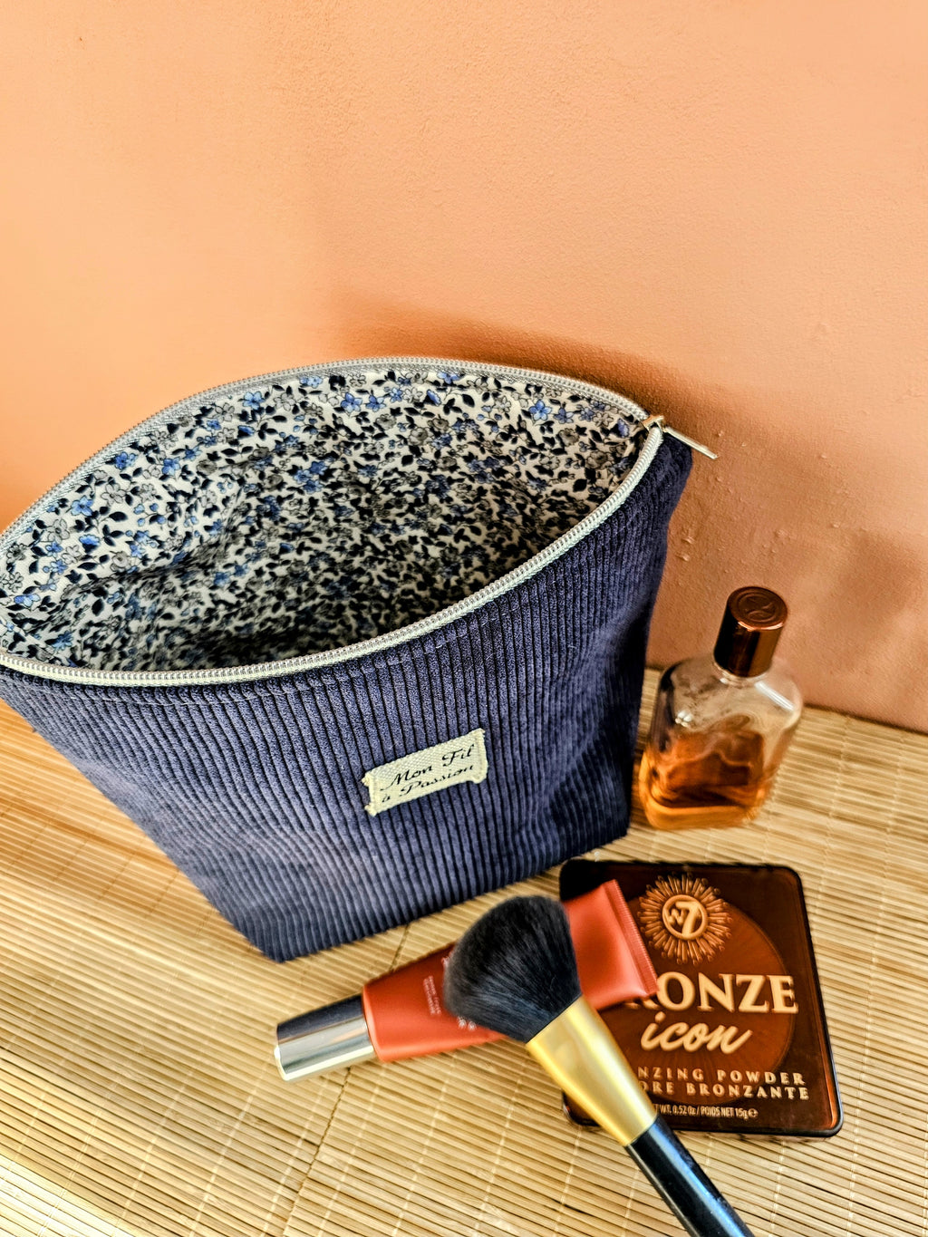 Pochette 2-en-1 transformable en panière – rangement beauté & organisation du quotidien – fait main France