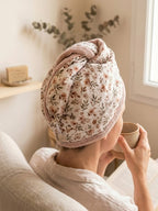 Serviette cheveux en bambou – turban séchage rapide doux & absorbant – fait main France | Mon Fil à Passion