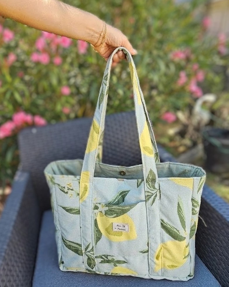 Cabas XL Citronnade – Pièce unique