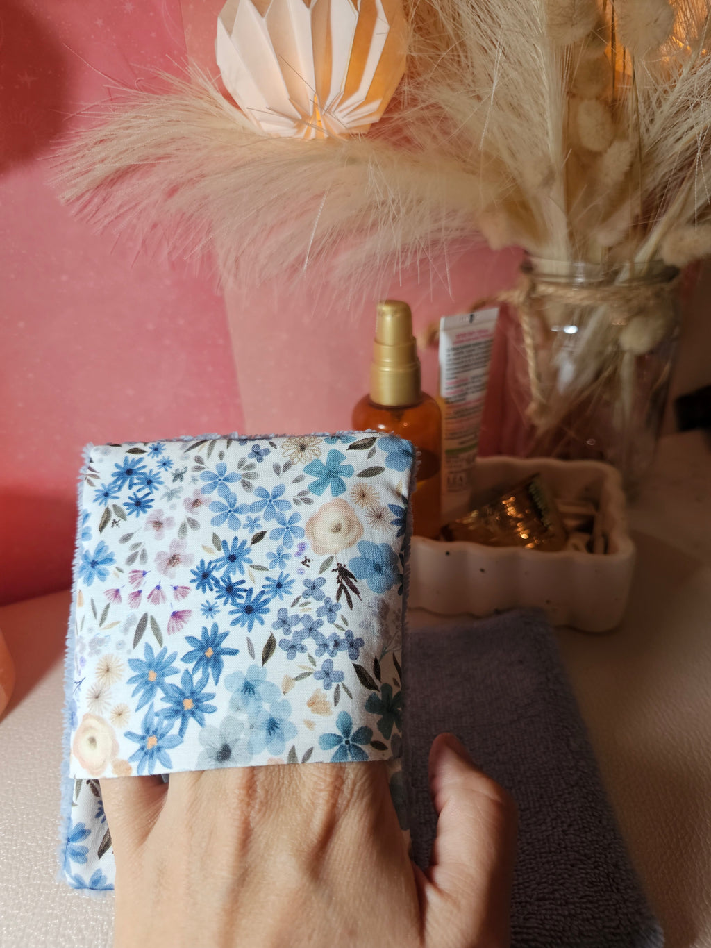 mini-gant en fibre de bambou, démaquillage sans produit, lavable et réutilisable