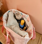Cabas femme fait main grand format – pratique & organisé avec mousqueton – Mon Fil à Passion