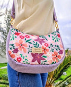 Sac bandoulière femme fait main – demi-lune chic ou bohème – Mon Fil à Passion