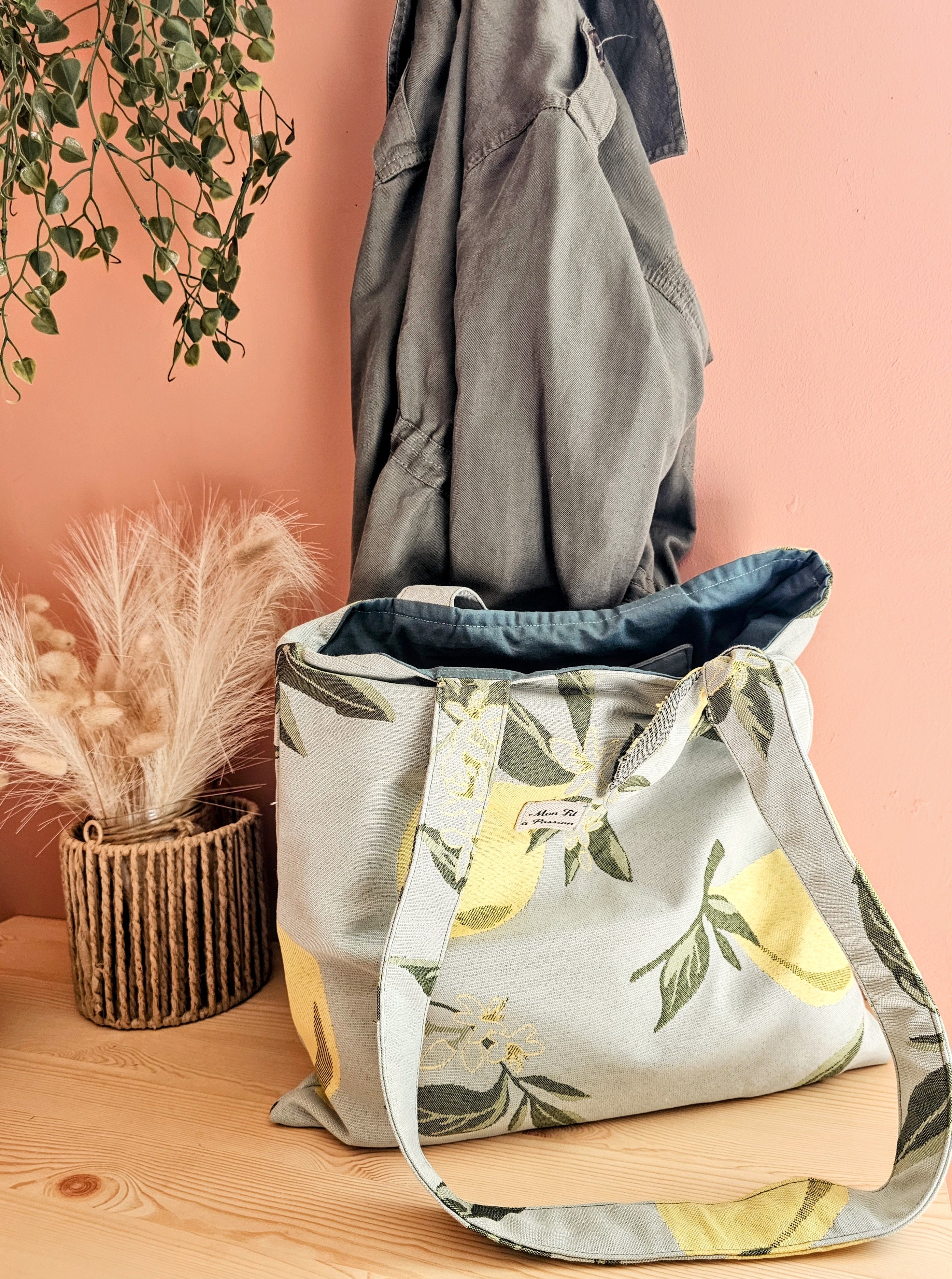 Tote bag femme pratique – sac fourre-tout organisé fait main en France – Mon Fil à Passion
