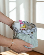 Pochette 2-en-1 transformable en panière – rangement beauté & organisation du quotidien – fait main France