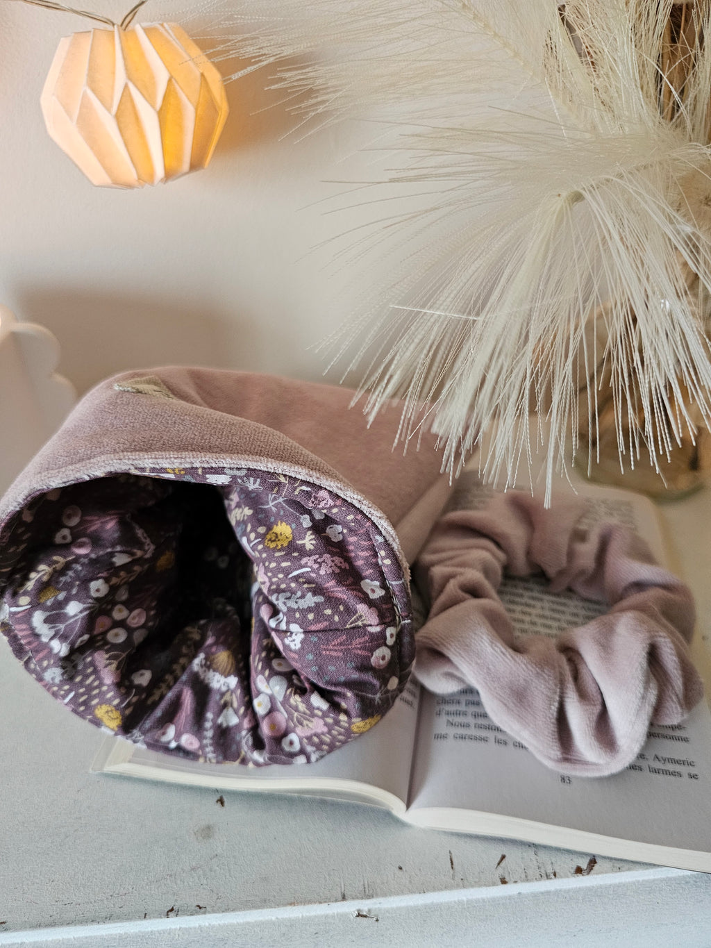 Coffret rêverie – Pochette à livres et chouchou assorti personnalisable | Idée cadeau fait main Mon Fil à Passion- artisanal